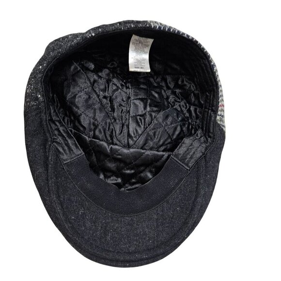 Patchwork Flat Cap‎ M/L Wool Blend Herringbone Houndstooth Design Newsboy Retro - Picture 9 of 10